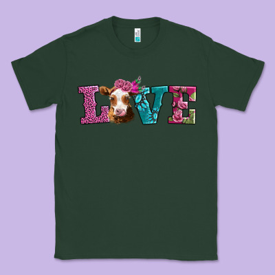Love With Guernsey Cow Classic Tee Designed By Adodesignshop