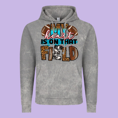My Heart Is On That Field Football Vintage Hoodie Designed By Ranaportraitstore