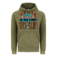 Vintage Olive my heart is on that field football Vintage Hoodie - RanaPortraitStore