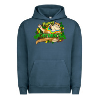 Pigment Midnight Navy St. Patrick's Day cat Urban Hoodie - HowdyJamesFarm