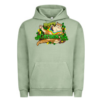 Pigment Oil Green St. Patrick's Day cat Urban Hoodie - HowdyJamesFarm