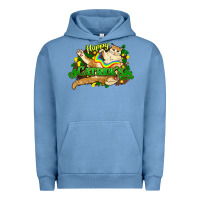 Pigment Pebble Blue St. Patrick's Day cat Urban Hoodie - HowdyJamesFarm