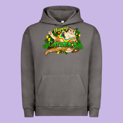 St. Patrick's Day Cat Urban Hoodie Designed By Howdyjamesfarm