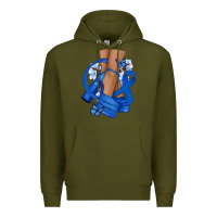 Army Green Colon Cancer diva blue ribbon Premium Hoodie - NancyCooperArtShop