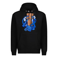 Black Colon Cancer diva blue ribbon Premium Hoodie - NancyCooperArtShop