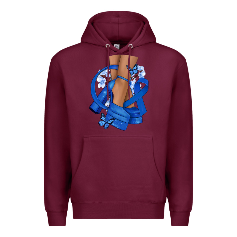 Colon Cancer Diva Blue Ribbon Premium Hoodie by NancyCooperArtShop | Teevron