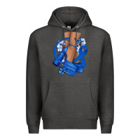 Charcoal Heather Colon Cancer diva blue ribbon Premium Hoodie - NancyCooperArtShop