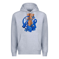 Heather Grey Colon Cancer diva blue ribbon Premium Hoodie - NancyCooperArtShop