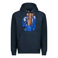 Navy Colon Cancer diva blue ribbon Premium Hoodie - NancyCooperArtShop