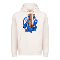 Pale Pink Colon Cancer diva blue ribbon Premium Hoodie - NancyCooperArtShop