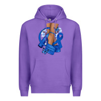 Purple Colon Cancer diva blue ribbon Premium Hoodie - NancyCooperArtShop