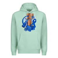 Seafoam Colon Cancer diva blue ribbon Premium Hoodie - NancyCooperArtShop