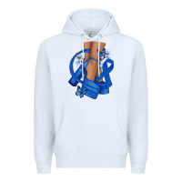 White Colon Cancer diva blue ribbon Premium Hoodie - NancyCooperArtShop