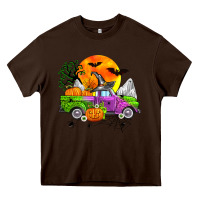 Chocolate Brown halloween farm truck Heavy Core Tee - Zillion Design Studio