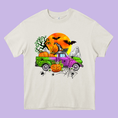 Halloween Farm Truck Heavy Core Tee Designed By Zillion Design Studio