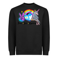 Black peace love unicorn Heavyweight Sweatshirt - LillyAllenDesigns