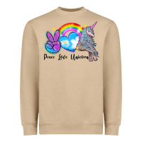 Peace Love Unicorn Heavyweight Sweatshirt | Teevron