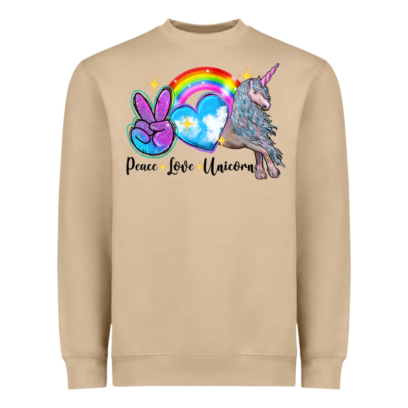 Peace Love Unicorn Heavyweight Sweatshirt by LillyAllenDesigns | Teevron
