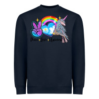 Navy peace love unicorn Heavyweight Sweatshirt - LillyAllenDesigns