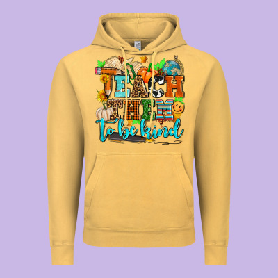 Teach Them To Be Kind With Pumpkins And Fall Vintage Hoodie Designed By Adodesignshop