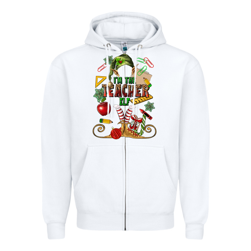 Im Teacher Elf Zipper Hoodie by MaliasSmallBusiness | Teevron