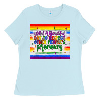What A Beautiful Day To Respect Other People's Pronouns  Tumbler Ladies Tee | Teevron