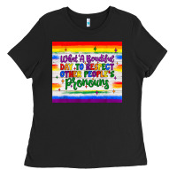 Black what a beautiful day to respect other people's pronouns  tumbler Ladies Tee - JahusDesignShop