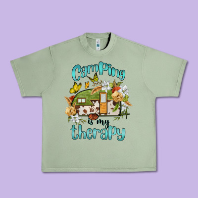 Camping Is My Therapy Urban Heavy Tee Designed By Barkaloodesign