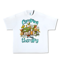 White camping is my therapy Urban Heavy Tee - BarkalooDesign