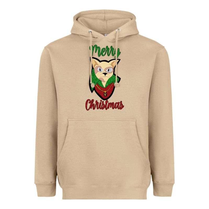 Merry Christmas Cat Heavyweight Hoodie by Bettercallsaul | Teevron