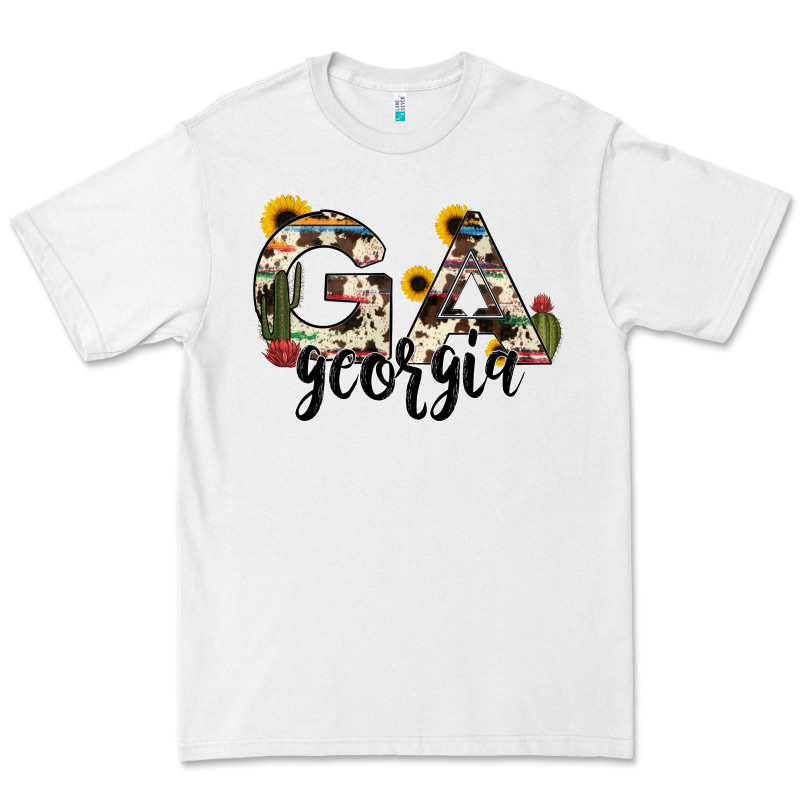 Georgia State Cowhide Serape Cactus Premium Tee by RanaPortraitStore | Teevron