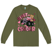 Army Green heart crusher Long Sleeve Tee - MaliasSmallBusiness