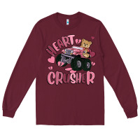 Burgundy heart crusher Long Sleeve Tee - MaliasSmallBusiness