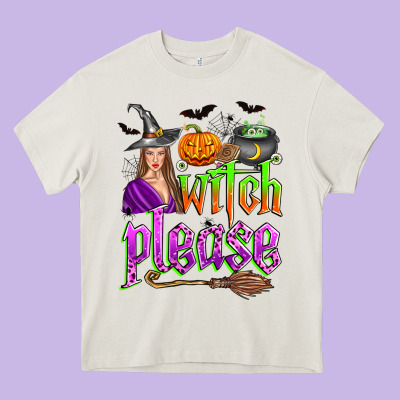 Witch Please Heavy Core Tee Designed By Zillion Design Studio