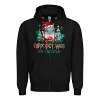 Black i want a hippopotamus for christmas Zipper Hoodie - MaliasSmallBusiness