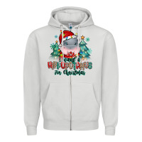 Dove Grey i want a hippopotamus for christmas Zipper Hoodie - MaliasSmallBusiness