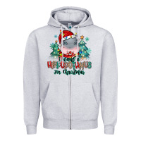 Heather Grey i want a hippopotamus for christmas Zipper Hoodie - MaliasSmallBusiness