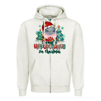 Oatmeal Heather i want a hippopotamus for christmas Zipper Hoodie - MaliasSmallBusiness