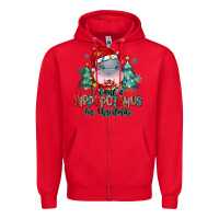 Red i want a hippopotamus for christmas Zipper Hoodie - MaliasSmallBusiness