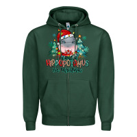 Sports Green i want a hippopotamus for christmas Zipper Hoodie - MaliasSmallBusiness