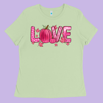 Love Breast Cancer Ladies Tee Designed By Zillion Design Studio