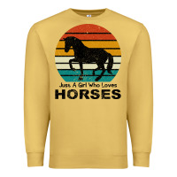 Antique Gold Just A Girl Who Loves Horses Premium Sweatshirt - Bettercallsaul