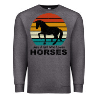 Charcoal Heather Just A Girl Who Loves Horses Premium Sweatshirt - Bettercallsaul