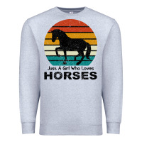 Heather Grey Just A Girl Who Loves Horses Premium Sweatshirt - Bettercallsaul
