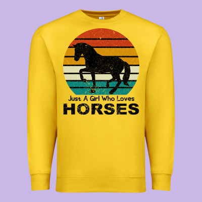 Just A Girl Who Loves Horses Premium Sweatshirt Designed By Bettercallsaul