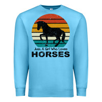 Ocean Blue Just A Girl Who Loves Horses Premium Sweatshirt - Bettercallsaul