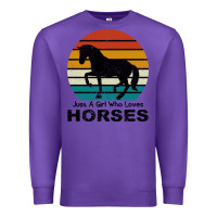 Purple Just A Girl Who Loves Horses Premium Sweatshirt - Bettercallsaul