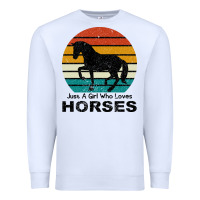 White Just A Girl Who Loves Horses Premium Sweatshirt - Bettercallsaul