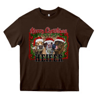 Chocolate Brown merry christmas heifer Heavy Core Tee - RanaPortraitStore