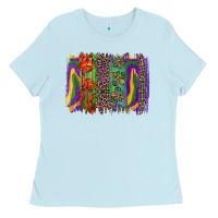 Baby Blue mardi gras brushstroke Ladies Tee - RanaPortraitStore